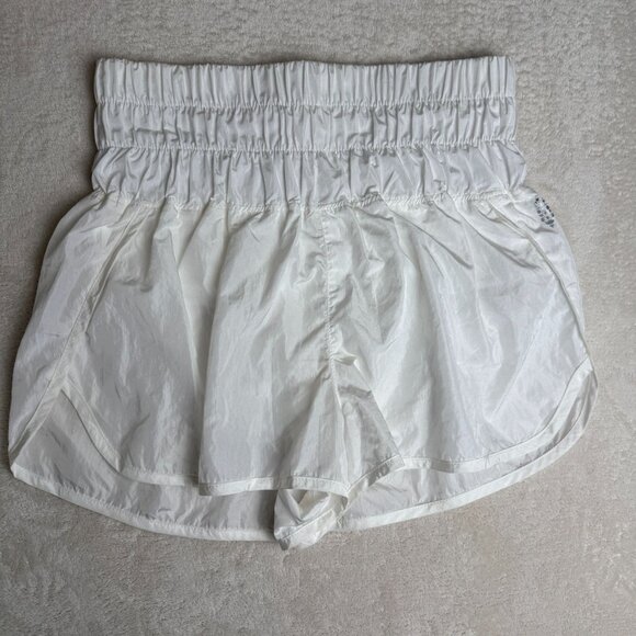 Free People Optic White The Way Home Running Shorts w/Liner Size M Nylon Blend - Picture 1 of 9